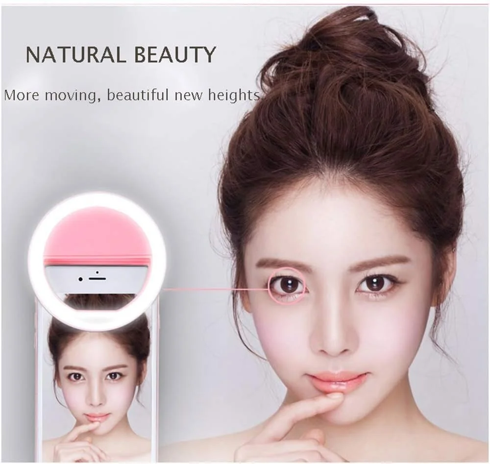 نور حلقه ای سلفی LED، نور کمکی دوربین USB با 3 سطح روشنایی، نورپردازی مکمل تلفن همراه برای پخش زنده و آرایش