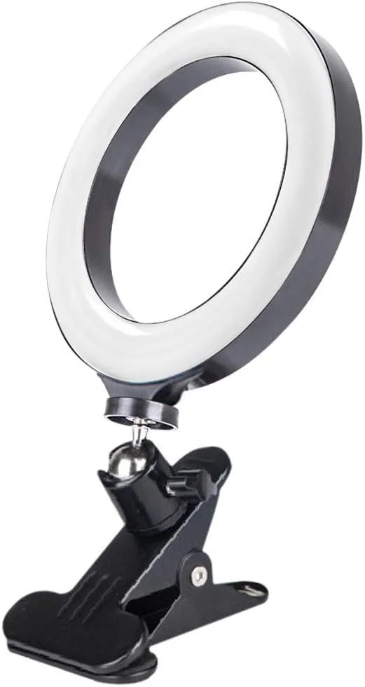 نور حلقه ای سلفی، نور پرکننده حلقه ای 20 سانتی متری برای تلفن همراه و کامپیوتر، نور LED آرایشی با 3 حالت نورپردازی قابل تنظیم برای پخش زنده، ویدئو و زیبایی