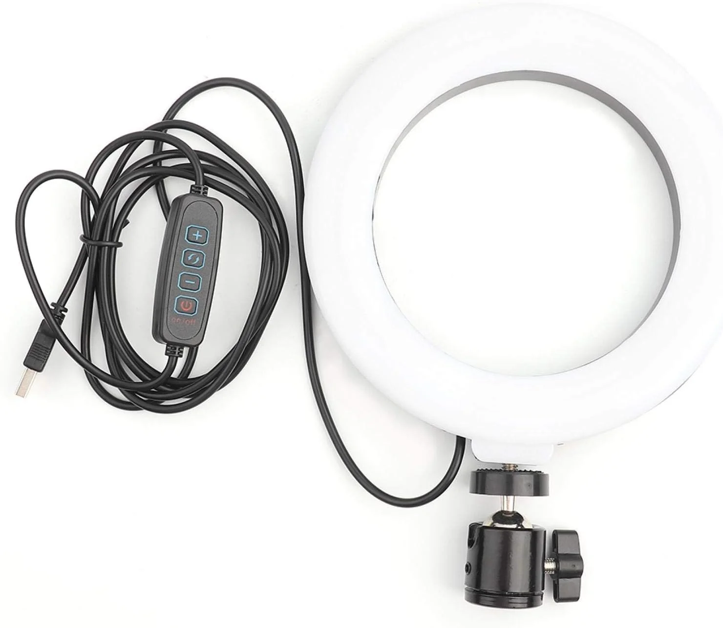 نور حلقه ای ال ای دی Cuifati، نور حلقه ای ال ای دی 6 اینچی سلفی برای آرایش، پخش زنده ویدیو یوتیوب، لامپ ال ای دی مینی USB رومیزی دوربین، 3 حالت نور، نور حلقه ای USB با چرخش 360 درجه