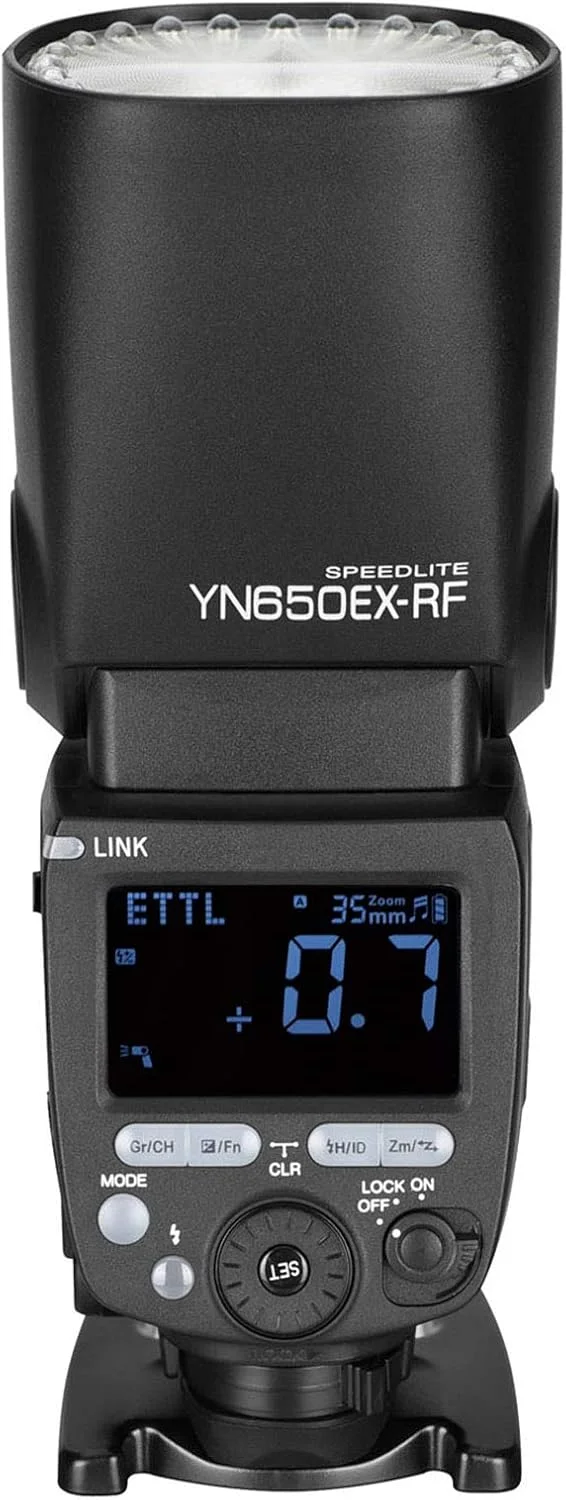 فلاش اسپیدلایت بی سیم Yongnuo YN650EX-RF، GN60، دارای 24 عدد لامپ LED، TTL HSS، فلاش Master/Slave با سیستم RF 2.4G داخلی، برای دوربین های DSLR کانن