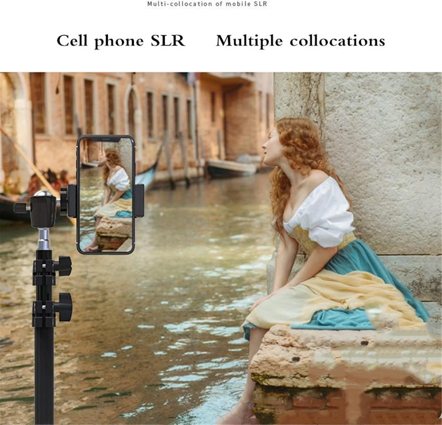 حلقه نور ال ای دی با پایه سه پایه، حلقه نور 10 اینچی با قابلیت تنظیم نور، 3 حالت رنگ و 10 روشنایی، تغذیه از طریق USB، نگهدارنده تلفن برای پخش زنده، آرایش، دوربین، سلفی (55 سانتی متر)