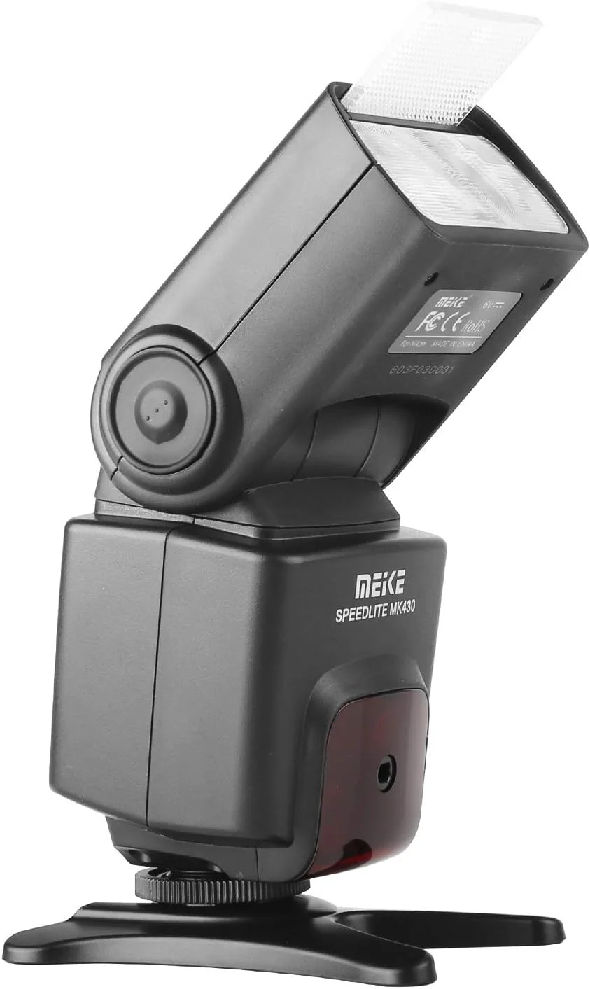 فلاش اسپیدلایت LCD مدل Meike MK430 TTL سازگار با دوربین های DSLR کانن EOS 70D 77D 80D Rebel T7i T6i T6s T6 T5i T5 T4i T3i SL2 و دارای پایه هات شو استاندارد