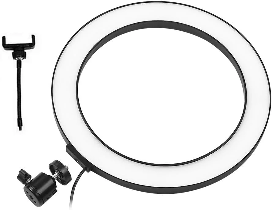 نور حلقه ای ال ای دی 10 اینچی Irfora با پایه سه پایه، نگهدارنده تلفن، کنترل از راه دور، 3200K-5500K، چراغ رومیزی قابل تنظیم، 3 حالت نور و 10 سطح روشنایی برای استودیوی عکس و فیلم یوتیوب و پخش زنده نور حلقه ای ال ای دی 10 اینچی Irfora با پایه سه پایه، نگهدارنده تلفن، کنترل از راه دور، 3200K-5500K، چراغ رومیزی قابل تنظیم، 3 حالت نور و 10 سطح روشنایی برای استودیوی عکس و فیلم یوتیوب و پخش زنده