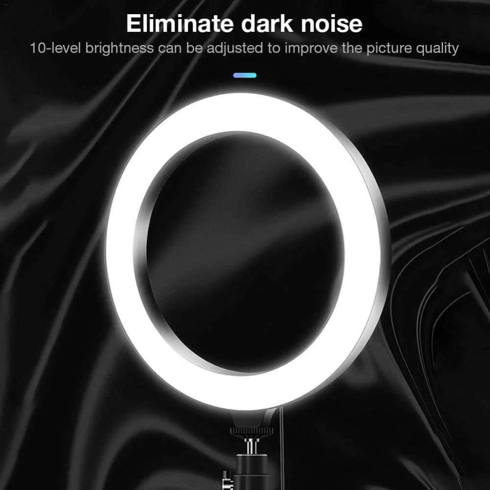 حلقه نور سلفی 8 اینچی zaizai، نور پرکننده چند منظوره قابل حمل جداشدنی، تنظیم روشنایی 3 رنگ با 10 سطح، با سه پایه چوب سلفی، برای آرایش، پخش زنده، مطالعه