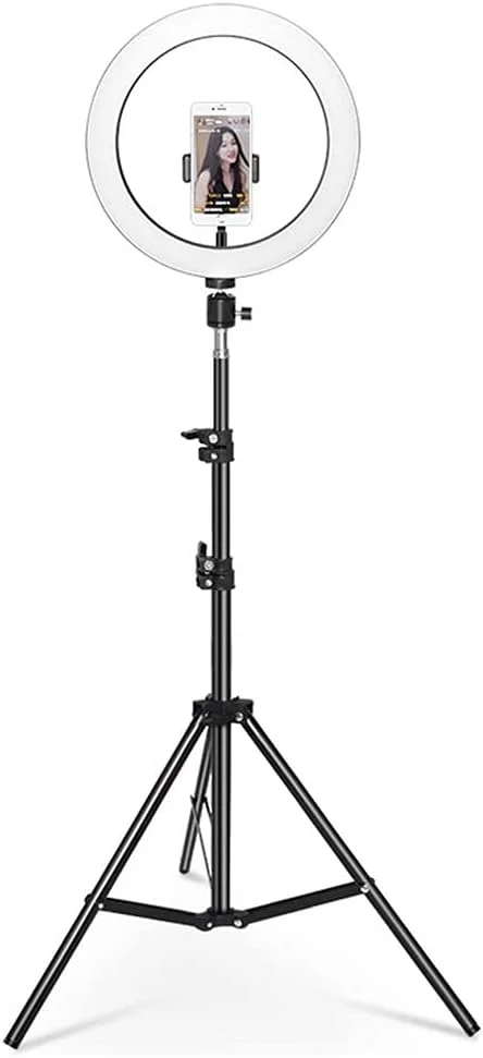 حلقه نور سلفی LED با پایه سه پایه، حلقه نور 10 اینچی با قابلیت تنظیم نور، پایه تلسکوپی تلفن هوشمند برای پخش زنده و ویدیوهای یوتیوب (رنگ: ارتفاع 170 سانتی متر، اندازه: نوع A) حلقه نور سلفی LED با پایه سه پایه، حلقه نور 10 اینچی با قابلیت تنظیم نور، پایه تلسکوپی تلفن هوشمند برای پخش زنده و ویدیوهای یوتیوب (رنگ: ارتفاع 170 سانتی متر، اندازه: نوع A)