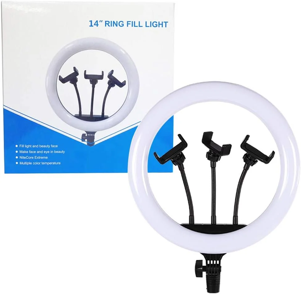 حلقه نور سلفی NAOR، حلقه نور LED با پایه سه پایه 210 سانتی متری، حلقه نور با 3 حالت نور با نگهدارنده تلفن همراه، نور پرکننده حلقه USB داخلی برای فیلم های YouTube و آرایش/عکاسی زنده (14 اینچ - سه) حلقه نور سلفی NAOR، حلقه نور LED با پایه سه پایه 210 سانتی متری، حلقه نور با 3 حالت نور با نگهدارنده تلفن همراه، نور پرکننده حلقه USB داخلی برای فیلم های YouTube و آرایش/عکاسی زنده (14 اینچ - سه)