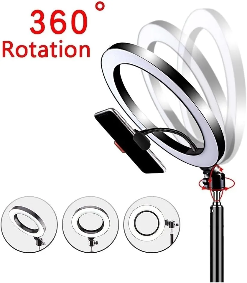 حلقه نور 12.9 اینچی با پایه، سه پایه جمع شونده 170 سانتی متر / 66.9 اینچ | 210 سانتی متر / 82 اینچ، حلقه نور سلفی با نگهدارنده تلفن برای پخش زنده / آرایش / عکاسی / ضبط ویدیو (رنگ: نوع A، اندازه: 170 سانتی متر) حلقه نور 12.9 اینچی با پایه، سه پایه جمع شونده 170 سانتی متر / 66.9 اینچ | 210 سانتی متر / 82 اینچ، حلقه نور سلفی با نگهدارنده تلفن برای پخش زنده / آرایش / عکاسی / ضبط ویدیو (رنگ: نوع A، اندازه: 170 سانتی متر)