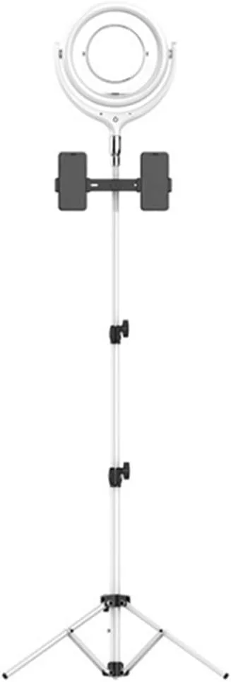 نور حلقه ای 12 اینچی برای موبایل، مناسب تولید محتوا، آرایش و پخش زنده با پایه نگهدارنده سه پایه - سفید نور حلقه ای 12 اینچی برای موبایل، مناسب تولید محتوا، آرایش و پخش زنده با پایه نگهدارنده سه پایه - سفید