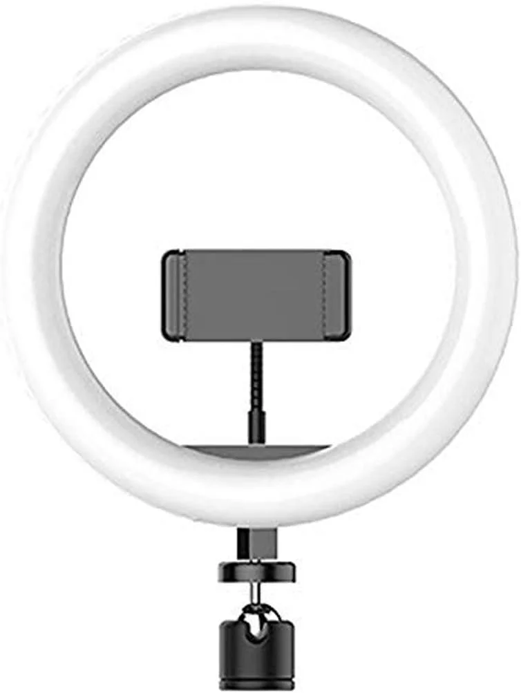 حلقه نور ال ای دی 10 اینچی برای دوربین، گوشی، فیلمبرداری ویدیوهای یوتیوب و آرایش (T 925، مشکی)