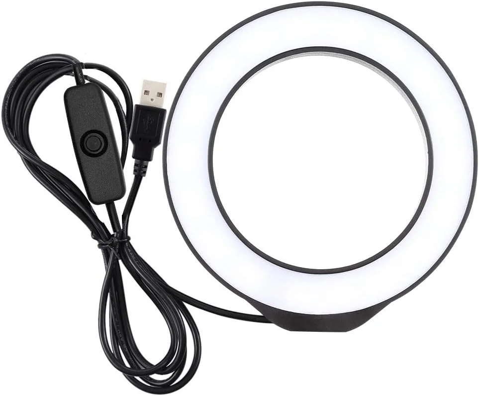 نور حلقه ای سلفی Fantasy J برای پخش زنده در تیک تاک/یوتیوب/فیس بوک، سلفی/فیلم/آرایش برای تلفن همراه آیفون اندروید ... نور حلقه ای 4.7 اینچی