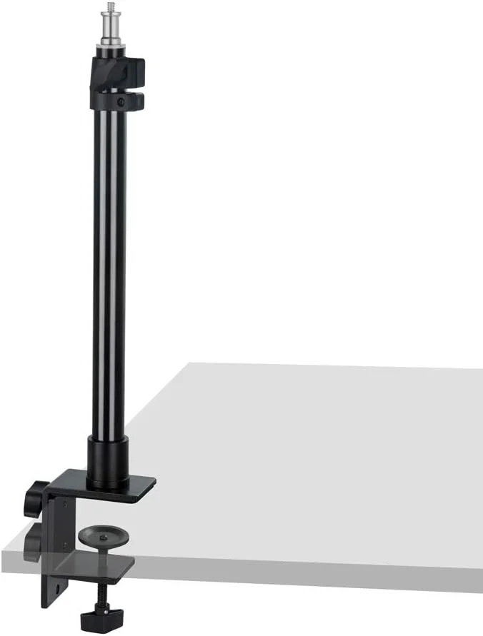 پایه نور رومیزی INSSTRO، پایه قابل تنظیم 33.8-56.9 سانتی متری با پیچ 1/4 اینچی برای نور حلقه ای LED / پنل LED، پایه نور رومیزی برای آرایش، سلفی، یوتیوب، پخش زنده