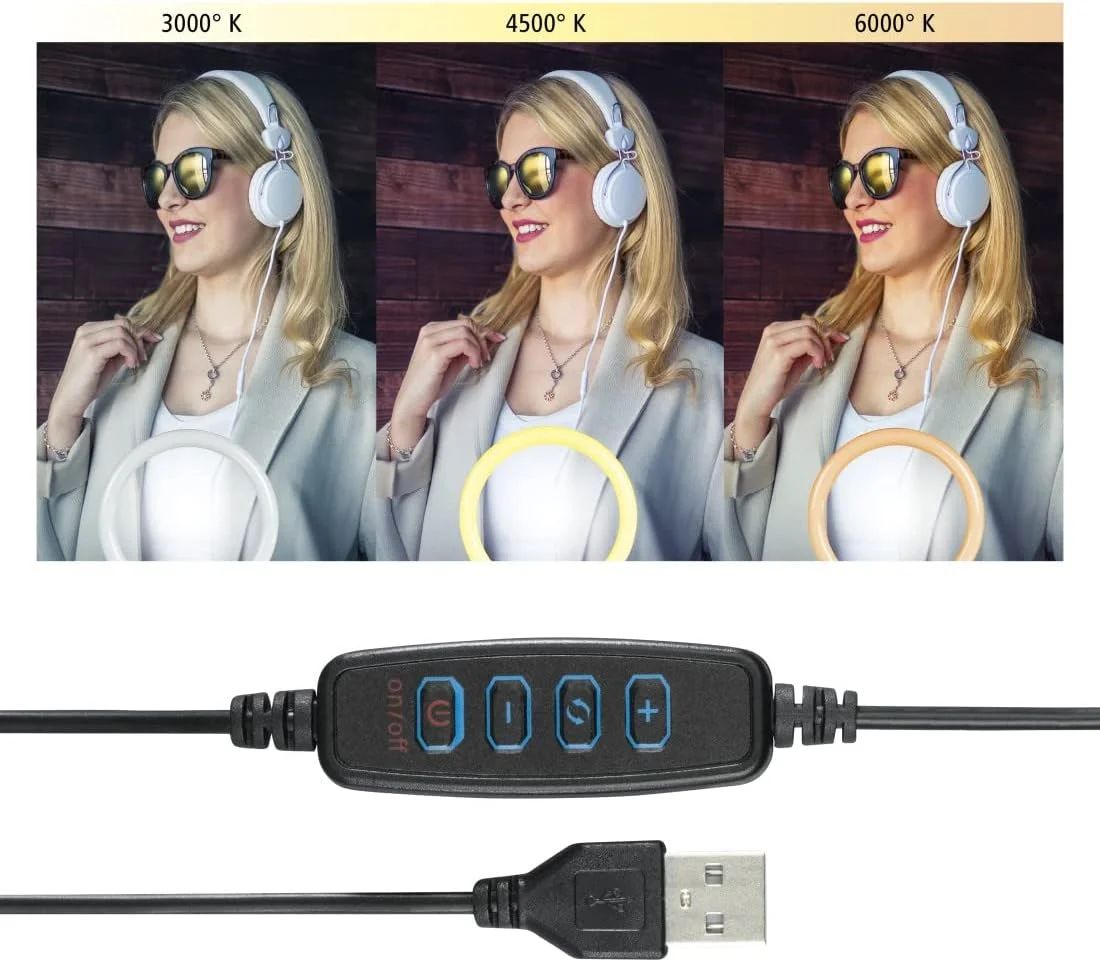 حلقه نور ال ای دی تاشو هاما مدل Spotlight 102، سایز 10.2 اینچ، USB