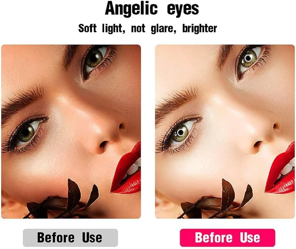 حلقه نور 8 اینچی SHYYL با سه پایه 1.5 متری، 3 رنگ نور و 10 سطح روشنایی، چراغ پرکننده 4 در 1 برای ویدیوهای یوتیوب، سلفی، آرایش، پخش زنده، مشکی