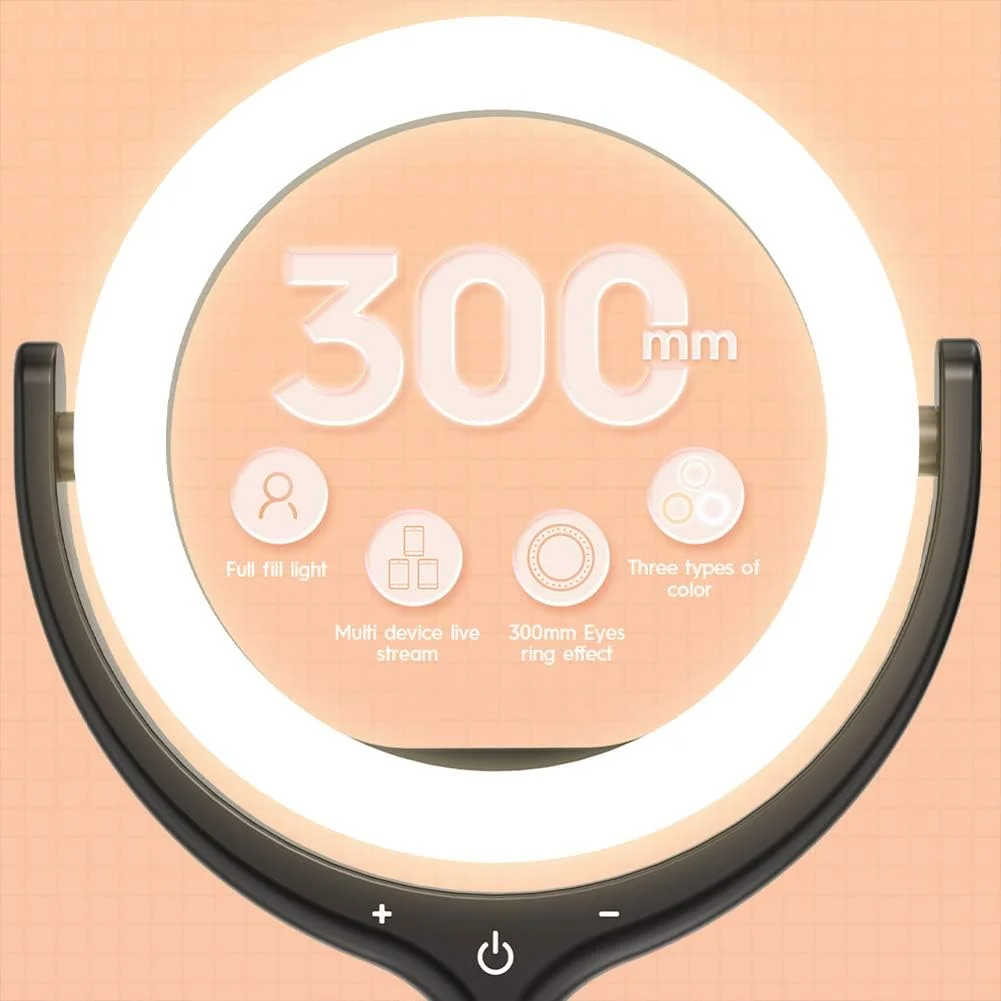 حلقه نور SHYYL، حلقه نور سلفی LED 12 اینچی با پایه، دارای 3 هولدر تلفن، سه پایه و 3 رنگ نورپردازی، مناسب برای عکاسی و فیلمبرداری زنده در یوتیوب حلقه نور SHYYL، حلقه نور سلفی LED 12 اینچی با پایه، دارای 3 هولدر تلفن، سه پایه و 3 رنگ نورپردازی، مناسب برای عکاسی و فیلمبرداری زنده در یوتیوب