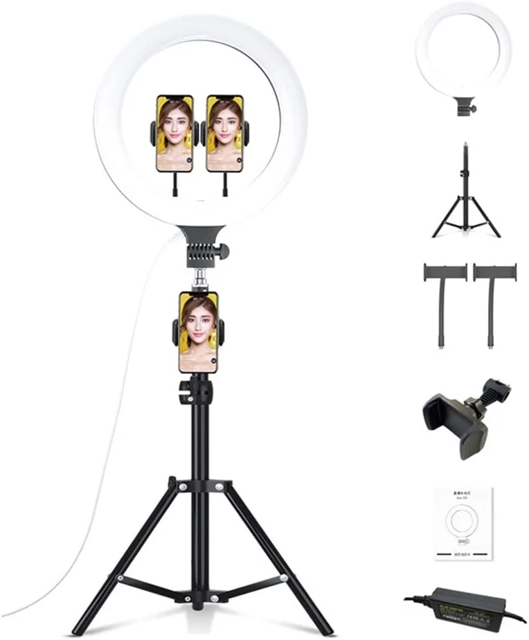 نور حلقه ای SHYYL، نور پرکننده 14 اینچی با سه پایه، 3 حالت رنگ و 10 روشنایی، مناسب برای ویدیوهای یوتیوب، آرایش، پخش زنده، ولاگ و عکاسی نور حلقه ای SHYYL، نور پرکننده 14 اینچی با سه پایه، 3 حالت رنگ و 10 روشنایی، مناسب برای ویدیوهای یوتیوب، آرایش، پخش زنده، ولاگ و عکاسی