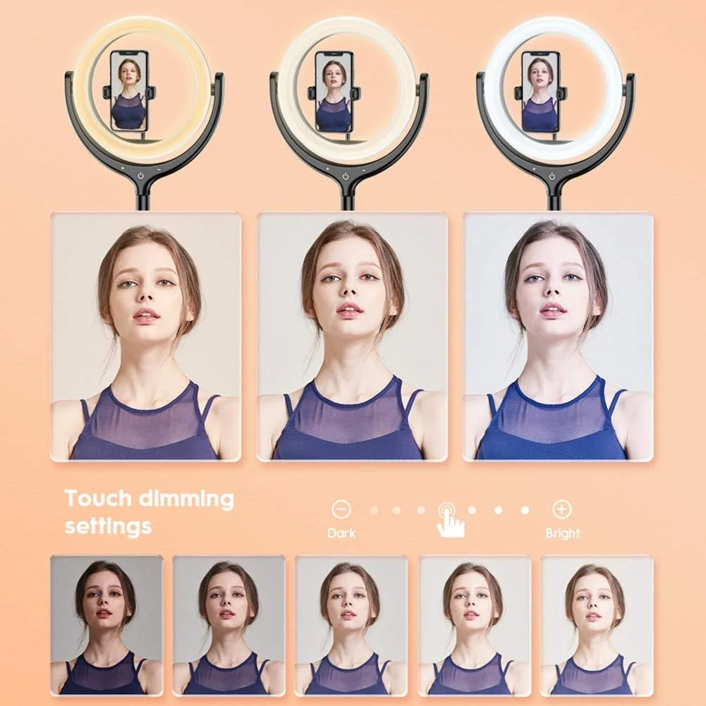 حلقه نور SHYYL، حلقه نور سلفی LED 12 اینچی با پایه، دارای 3 هولدر تلفن، سه پایه و 3 رنگ نورپردازی، مناسب برای عکاسی و فیلمبرداری زنده در یوتیوب حلقه نور SHYYL، حلقه نور سلفی LED 12 اینچی با پایه، دارای 3 هولدر تلفن، سه پایه و 3 رنگ نورپردازی، مناسب برای عکاسی و فیلمبرداری زنده در یوتیوب