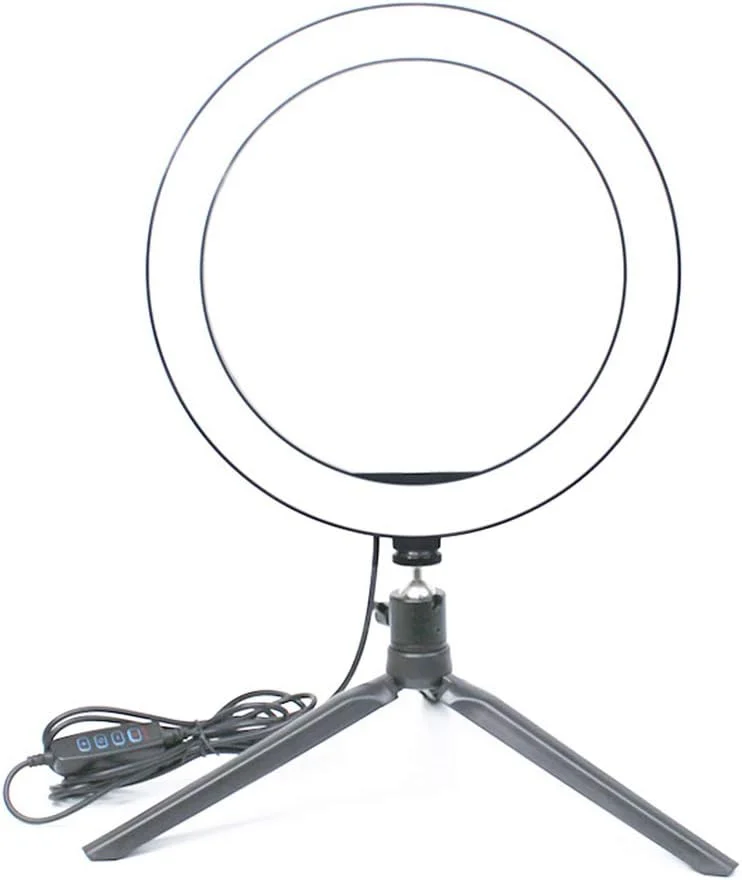 نور حلقه ای LED SHYYL، نور پرکننده رومیزی 10 اینچی با سه پایه، تغذیه از طریق USB، با قابلیت تنظیم نور، برای ویدیوهای یوتیوب، سلفی، آرایش، پخش زنده، ولاگ، دوربین، عکاسی نور حلقه ای LED SHYYL، نور پرکننده رومیزی 10 اینچی با سه پایه، تغذیه از طریق USB، با قابلیت تنظیم نور، برای ویدیوهای یوتیوب، سلفی، آرایش، پخش زنده، ولاگ، دوربین، عکاسی