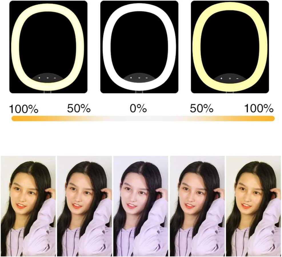 نور حلقه ای LED، نور پرکننده با پایه جمع شونده، شارژ USB با کم نور شدن پیوسته 3500-6000K، برای ویدیوهای یوتیوب، سلفی، آرایش، پخش زنده، ولاگ، دوربین، سفید نور حلقه ای LED، نور پرکننده با پایه جمع شونده، شارژ USB با کم نور شدن پیوسته 3500-6000K، برای ویدیوهای یوتیوب، سلفی، آرایش، پخش زنده، ولاگ، دوربین، سفید