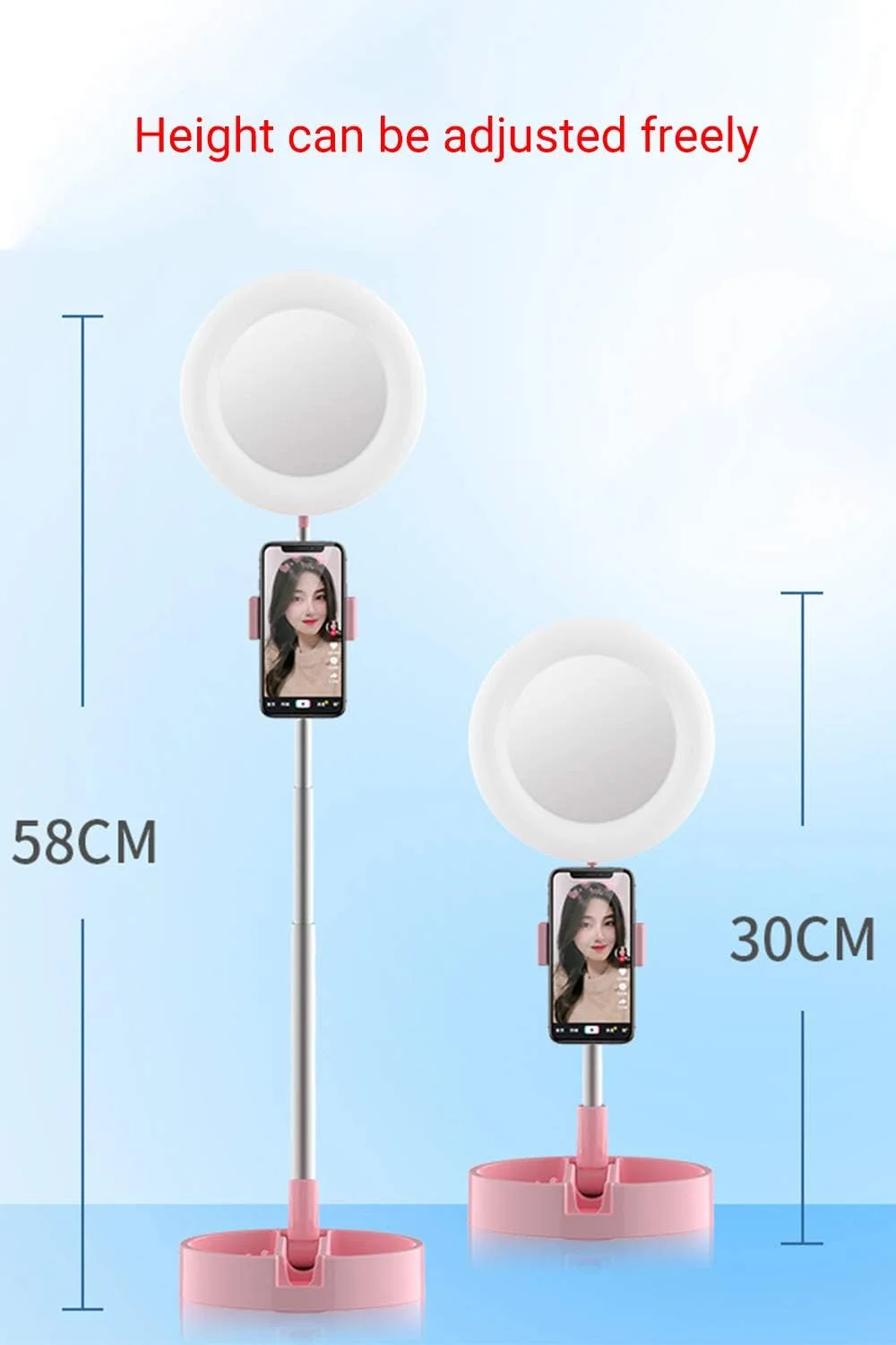 نور حلقه ای LED، نور پرکننده با پایه جمع شونده، شارژ USB با کم نور شدن پیوسته 3500-6000K، برای ویدیوهای یوتیوب، سلفی، آرایش، پخش زنده، ولاگ، دوربین، سفید نور حلقه ای LED، نور پرکننده با پایه جمع شونده، شارژ USB با کم نور شدن پیوسته 3500-6000K، برای ویدیوهای یوتیوب، سلفی، آرایش، پخش زنده، ولاگ، دوربین، سفید