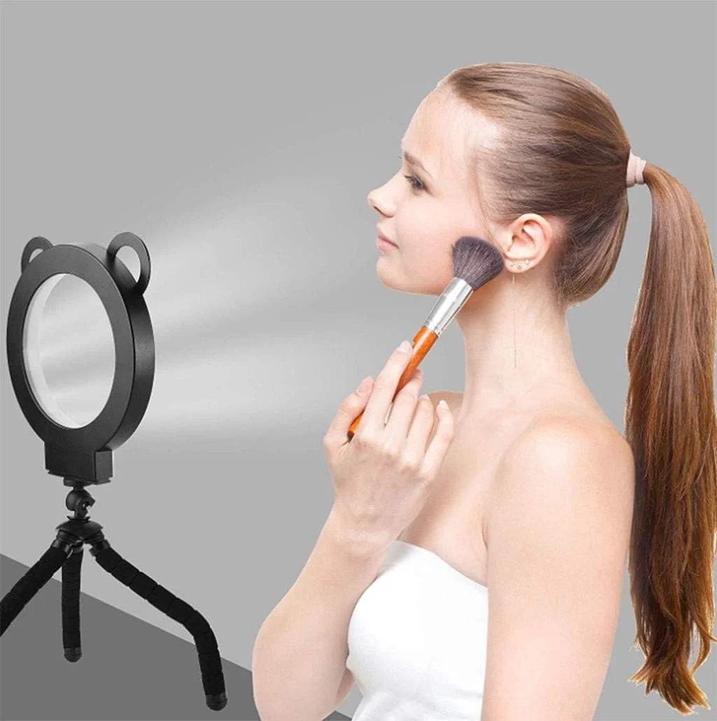 نور ال ای دی حلقه ای 6 اینچی برای عکاسی زنده، فلاش قابل تنظیم تلفن همراه، نور ویدئویی روی دوربین، برای پخش زنده/آرایش/عکاسی/ویدئو یوتیوب