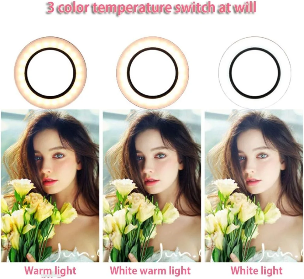 نور حلقه ای 6/8 اینچی برای عکاسی زنده، فلاش LED دوربین موبایل، نور قابل تنظیم برای فیلمبرداری روی دوربین با سه پایه و پایه مستقل تلفن همراه (رنگ: مشکی، اندازه: 16 سانتی متر) نور حلقه ای 6/8 اینچی برای عکاسی زنده، فلاش LED دوربین موبایل، نور قابل تنظیم برای فیلمبرداری روی دوربین با سه پایه و پایه مستقل تلفن همراه (رنگ: مشکی، اندازه: 16 سانتی متر)