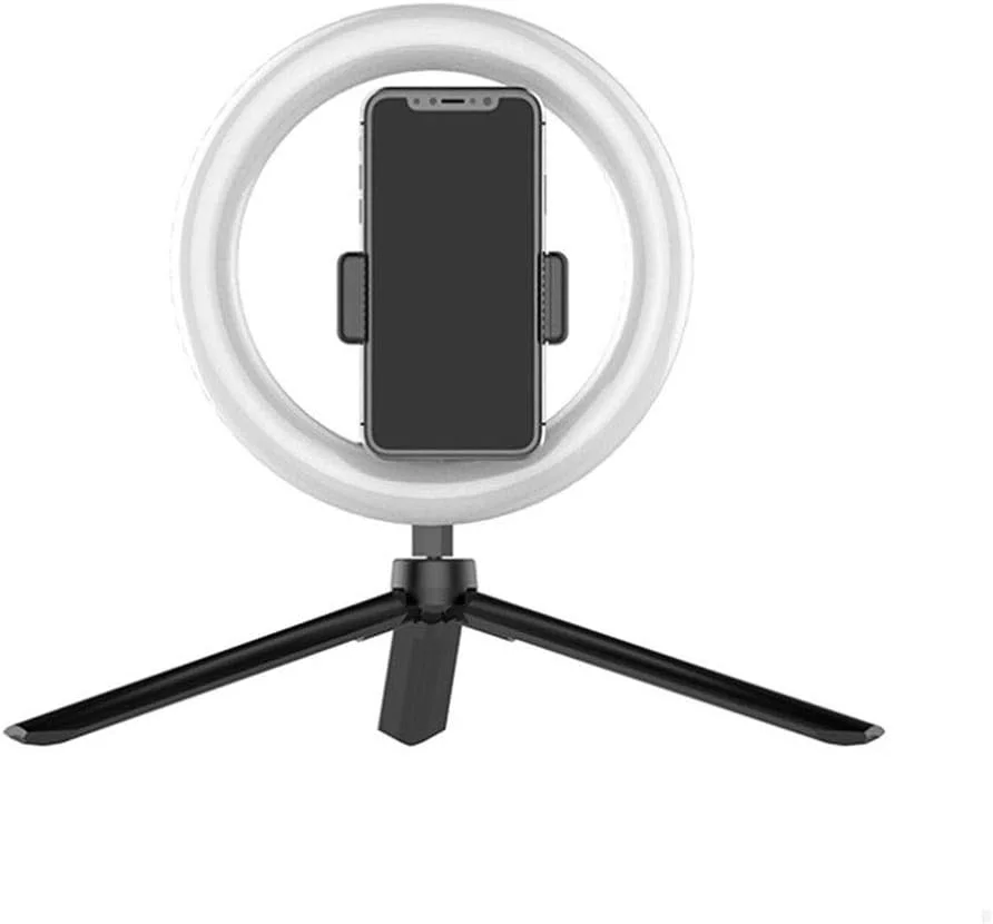 نور حلقه ای LED، نور پرکننده کم نور شونده سه پایه استودیویی تلفن دوربین سلفی، 8 اینچ