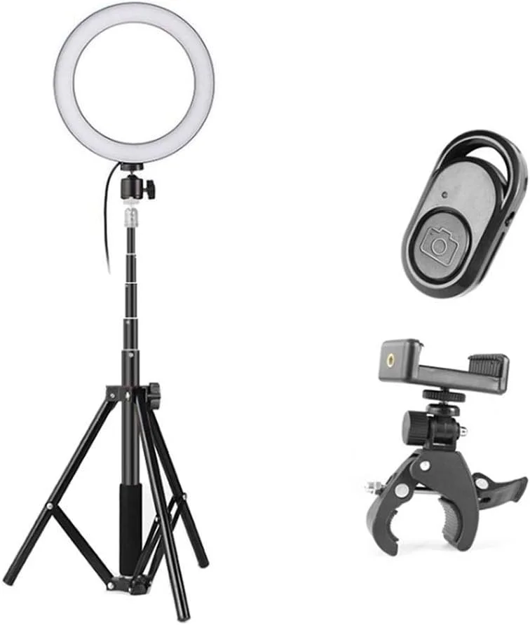 نور پرکننده LED تایمر خودکار 16/20/26 سانتیمتری، با حلقه نوری سهپایه دیمر شونده، با کنترلر بیسیم، میله جداشدنی را میتوان به عنوان میله سلفی استفاده کرد، برای پخش زنده/آرایش/ویدیوی یوتیوب/فضای باز نور پرکننده LED تایمر خودکار 16/20/26 سانتیمتری، با حلقه نوری سهپایه دیمر شونده، با کنترلر بیسیم، میله جداشدنی را میتوان به عنوان میله سلفی استفاده کرد، برای پخش زنده/آرایش/ویدیوی یوتیوب/فضای باز