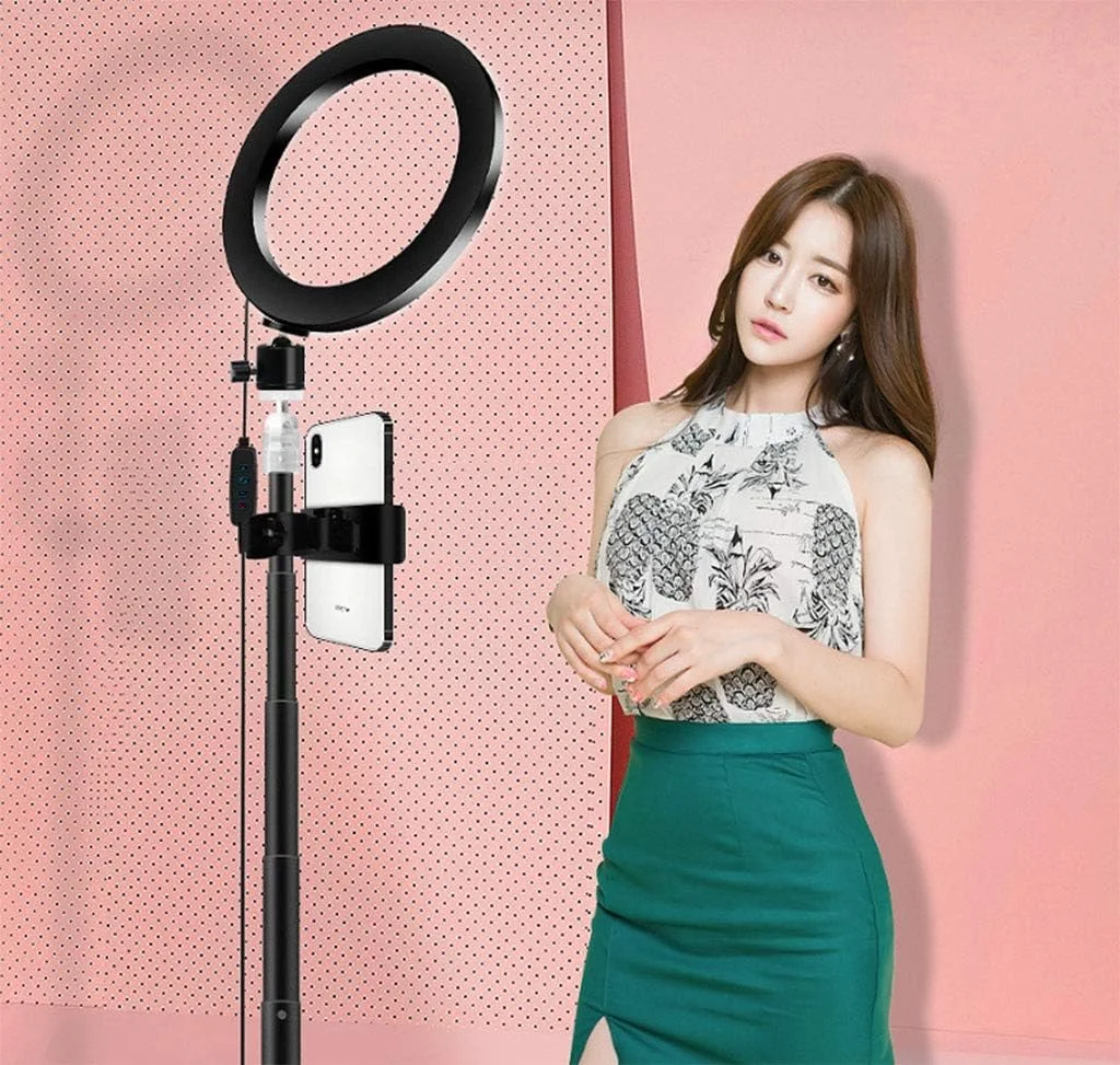 نور پرکننده LED تایمر خودکار 16/20/26 سانتیمتری، با حلقه نوری سهپایه دیمر شونده، با کنترلر بیسیم، میله جداشدنی را میتوان به عنوان میله سلفی استفاده کرد، برای پخش زنده/آرایش/ویدیوی یوتیوب/فضای باز نور پرکننده LED تایمر خودکار 16/20/26 سانتیمتری، با حلقه نوری سهپایه دیمر شونده، با کنترلر بیسیم، میله جداشدنی را میتوان به عنوان میله سلفی استفاده کرد، برای پخش زنده/آرایش/ویدیوی یوتیوب/فضای باز