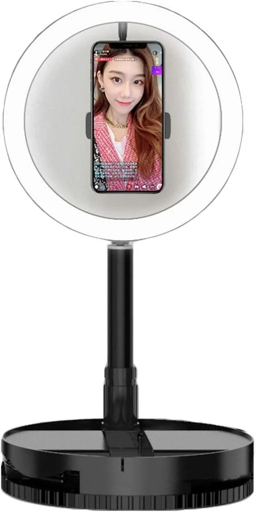 نور حلقه ای تاشو یکپارچه 26 سانتی متری (همراه با گیره تلفن)، نور LED حلقه ای با 3 حالت نور، با قابلیت تنظیم نور بی نهایت، مناسب برای پخش زنده/ویدیوهای یوتیوب/عکاسی/آرایش/نورپردازی نور حلقه ای تاشو یکپارچه 26 سانتی متری (همراه با گیره تلفن)، نور LED حلقه ای با 3 حالت نور، با قابلیت تنظیم نور بی نهایت، مناسب برای پخش زنده/ویدیوهای یوتیوب/عکاسی/آرایش/نورپردازی