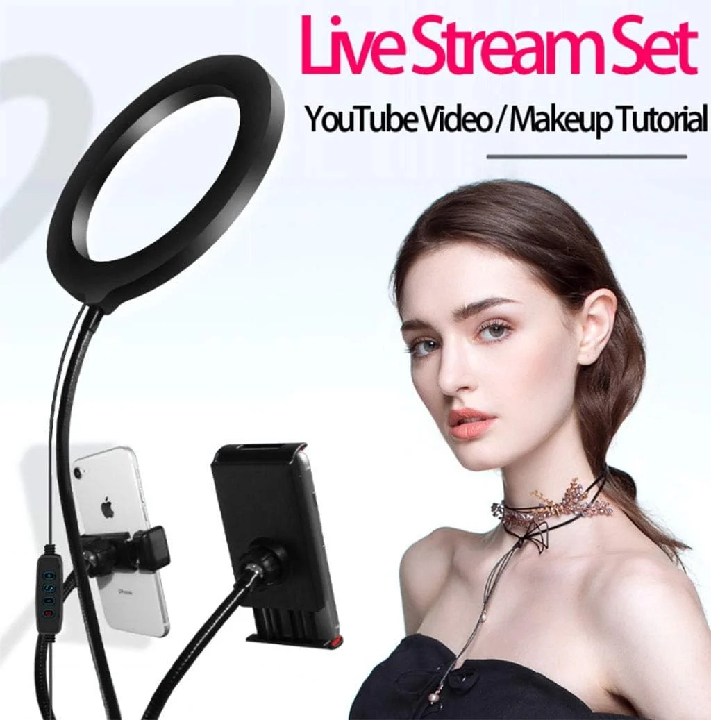 نور پرکننده 8 اینچی، با پایه نگهدارنده موبایل/آیپد/میکروفون، چراغ حلقه ای قابل حمل با بازوی بلند 360 درجه، چراغ LED برای پخش زنده و آرایش (رنگ: مشکی، سایز: 4 در 1) نور پرکننده 8 اینچی، با پایه نگهدارنده موبایل/آیپد/میکروفون، چراغ حلقه ای قابل حمل با بازوی بلند 360 درجه، چراغ LED برای پخش زنده و آرایش (رنگ: مشکی، سایز: 4 در 1)