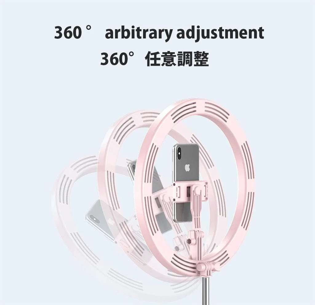 نور پرکننده سلفی تایمر 26 سانتی‌متری، نور حلقه ای تاشو یکپارچه قابل حمل، نور LED با کم نور شدن سه رنگ، گیره تلفن داخلی، میله جمع شونده، مناسب برای آرایش/پخش زنده/ویدیوهای یوتیوب/نورپردازی فضای باز