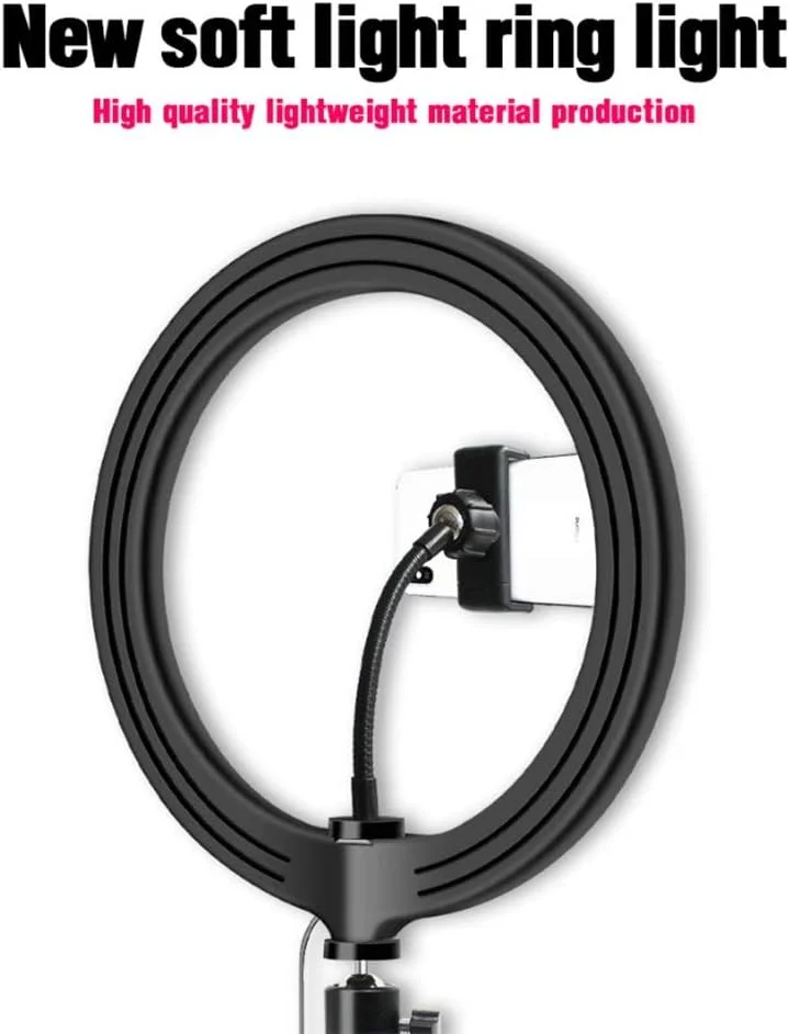 نور پرکننده عکاسی 26 سانتی متری، نور حلقه ای، نور ویدئویی دوربین با قابلیت تنظیم نور با سه پایه، مناسب برای ولاگ، آرایش، ویدئوهای یوتیوب و نورپردازی زنده