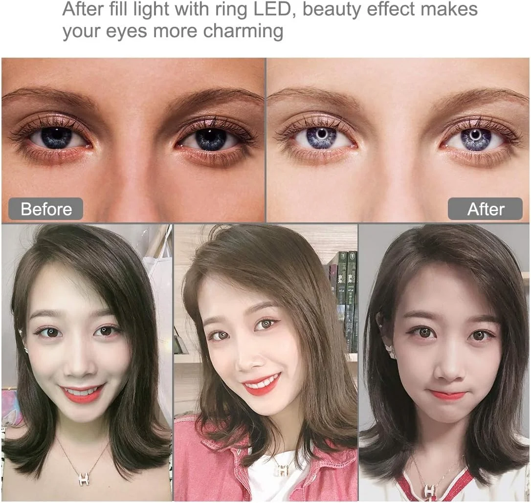 نور حلقه ای LED منحنی دیفیوزر با دمای رنگ دوگانه و حالت USB با قطر 7.9 اینچ PULUZ با گیره تلفن همراه برای سلفی، آرایش، فیلم های یوتیوب (صورتی)