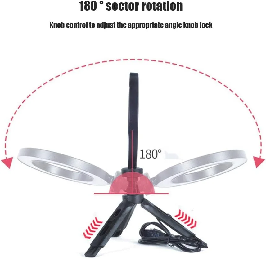 نور ال ای دی 6 اینچی با قابلیت تنظیم نور، دارای سه حالت برای پخش زنده/تیک تاک/ویدیو یوتیوب/آرایش/نورپردازی
