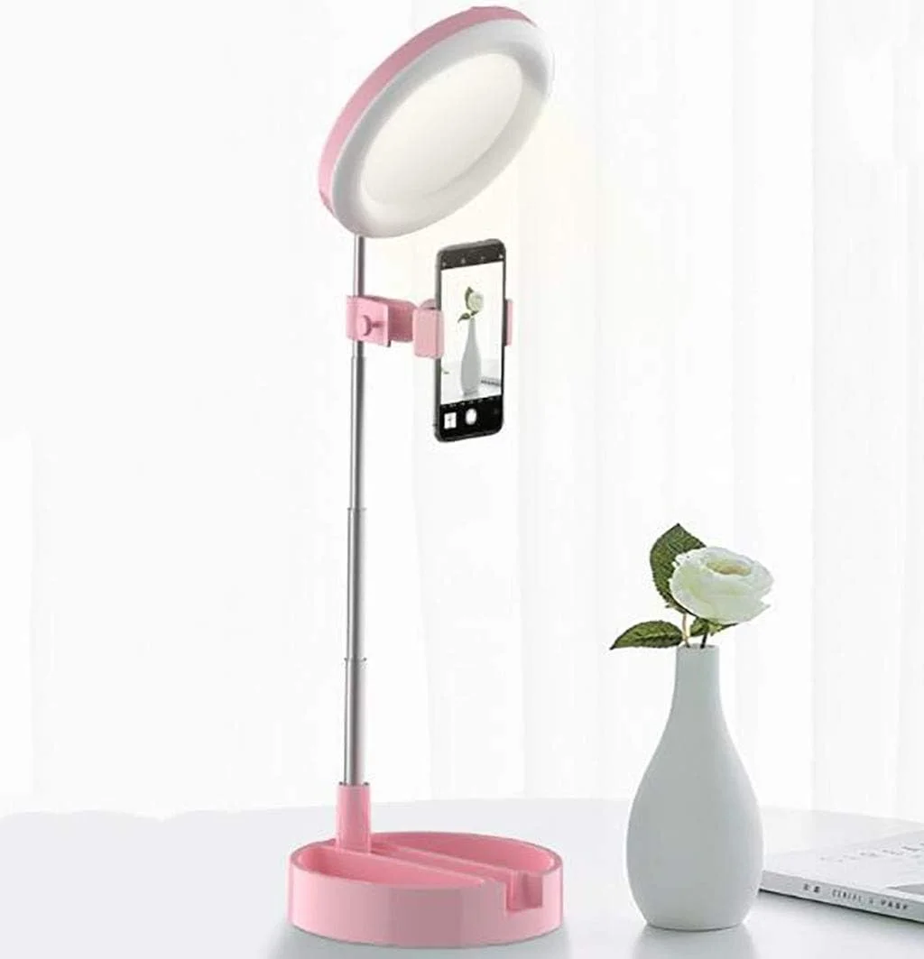 حلقه نور با آینه آرایشی، هولدر رومیزی موبایل برای پخش زنده، چراغ میز عکس، گیره چند جهته برای قرار دادن موبایل، مناسب برای سلفی، آرایش، یوتیوب، عکاسی و غیره حلقه نور با آینه آرایشی، هولدر رومیزی موبایل برای پخش زنده، چراغ میز عکس، گیره چند جهته برای قرار دادن موبایل، مناسب برای سلفی، آرایش، یوتیوب، عکاسی و غیره