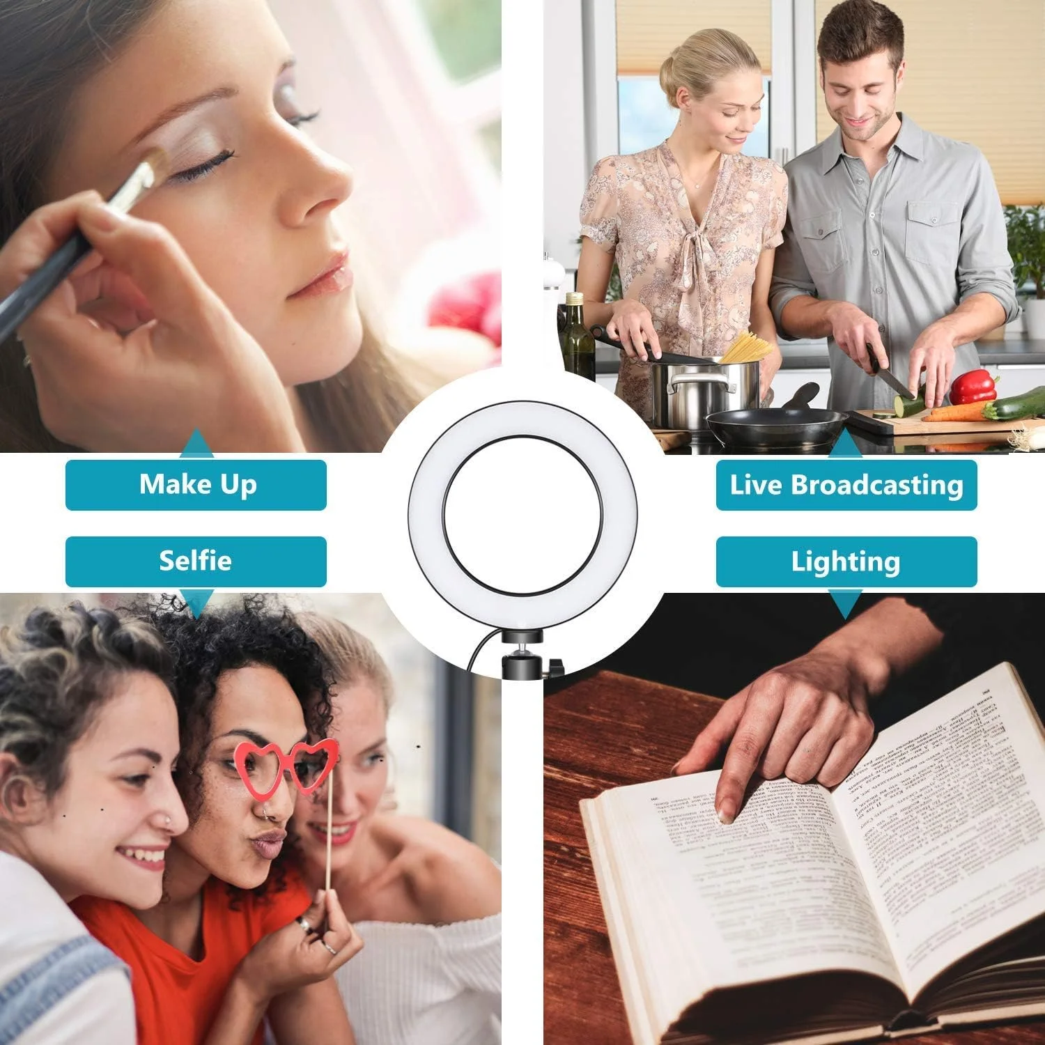 حلقه نور سلفی 8 اینچی AceTaken برای ویدیوهای یوتیوب، پخش زنده، آرایش، عکاسی، چراغ LED رومیزی USB با 3 حالت نور و 10 سطح روشنایی حلقه نور سلفی 8 اینچی AceTaken برای ویدیوهای یوتیوب، پخش زنده، آرایش، عکاسی، چراغ LED رومیزی USB با 3 حالت نور و 10 سطح روشنایی