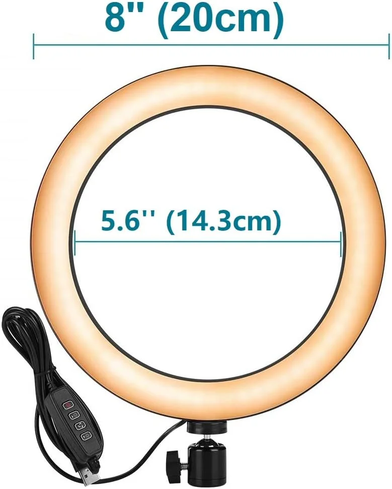نور حلقه ای AceTaken با پایه، نور حلقه ای 6 اینچی با پایه گردنی 25 اینچی برای مطالعه، کاردستی، آرایش، یوتیوب، پخش زنده، تحصیل، نقشه کشی معماری، کیت نورپردازی کنفرانس ویدیویی