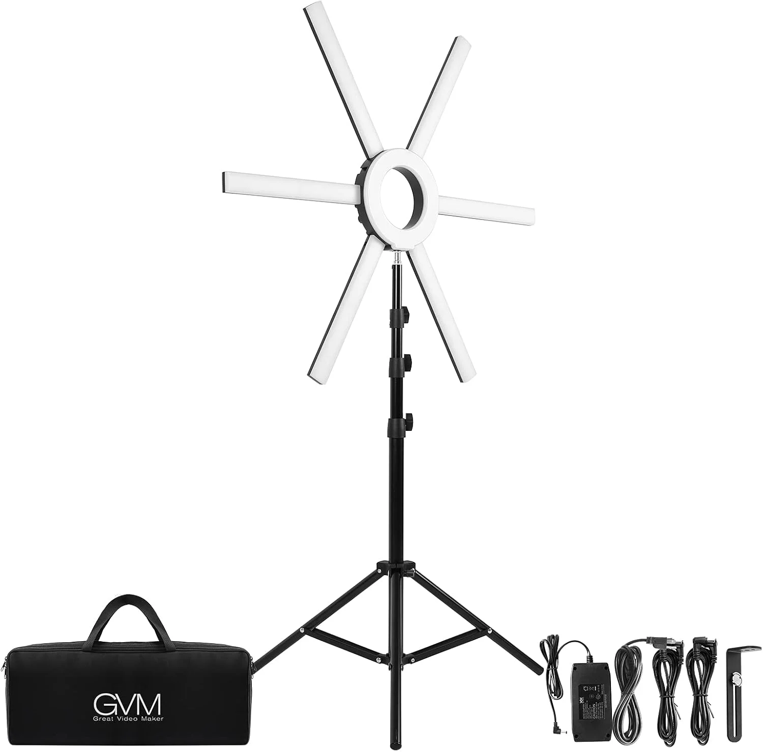 کیت نور حلقه ای GVM Great Video Maker با سه پایه، نور دایره ای ال ای دی 90 واتی با میله های نوری جداشدنی، قابل تنظیم 3200K~5600K CRI 97+ نور ال ای دی دو رنگ قابل تنظیم برای یوتیوب/آرایش/وبلاگ/پخش زنده کیت نور حلقه ای GVM Great Video Maker با سه پایه، نور دایره ای ال ای دی 90 واتی با میله های نوری جداشدنی، قابل تنظیم 3200K~5600K CRI 97+ نور ال ای دی دو رنگ قابل تنظیم برای یوتیوب/آرایش/وبلاگ/پخش زنده