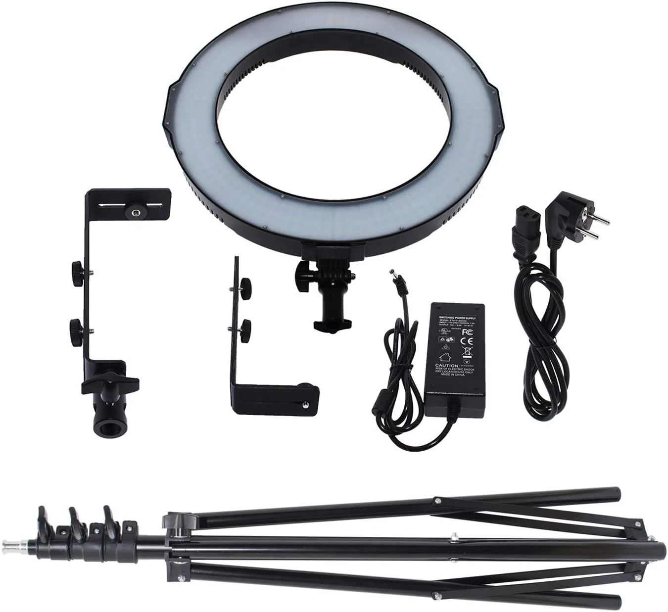 حلقه نور COOPIC RL-320A دو رنگ 3200K-5600K با قابلیت تنظیم نور به همراه پایه نور 240 سانتی متری CRI >95 برای عکاسی دوربین، آرایش، پخش زنده، پرتره، استودیوی یوتیوب، فیلمبرداری، وبلاگ نویسی و غیره