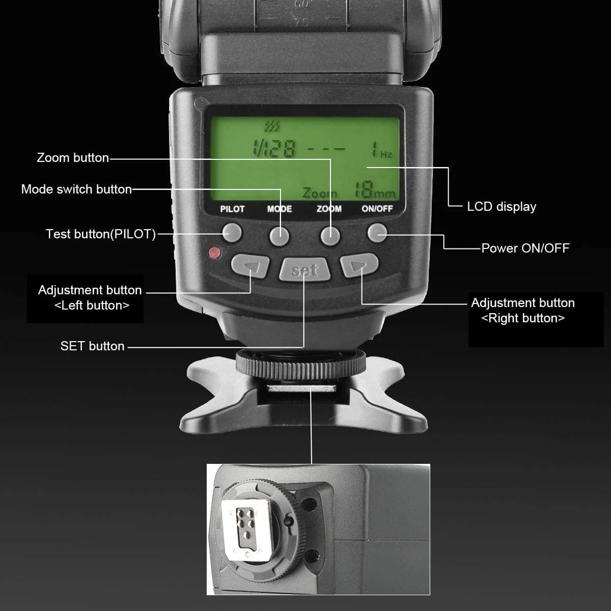 فلاش اکسترنال Meike MK430 E-TTL سازگار با دوربین های 70D 77D 80D Rebel T7i T6i T6s T6 T5i T5 T4i T3i SL2 و سایر دوربین های EOS DSLR