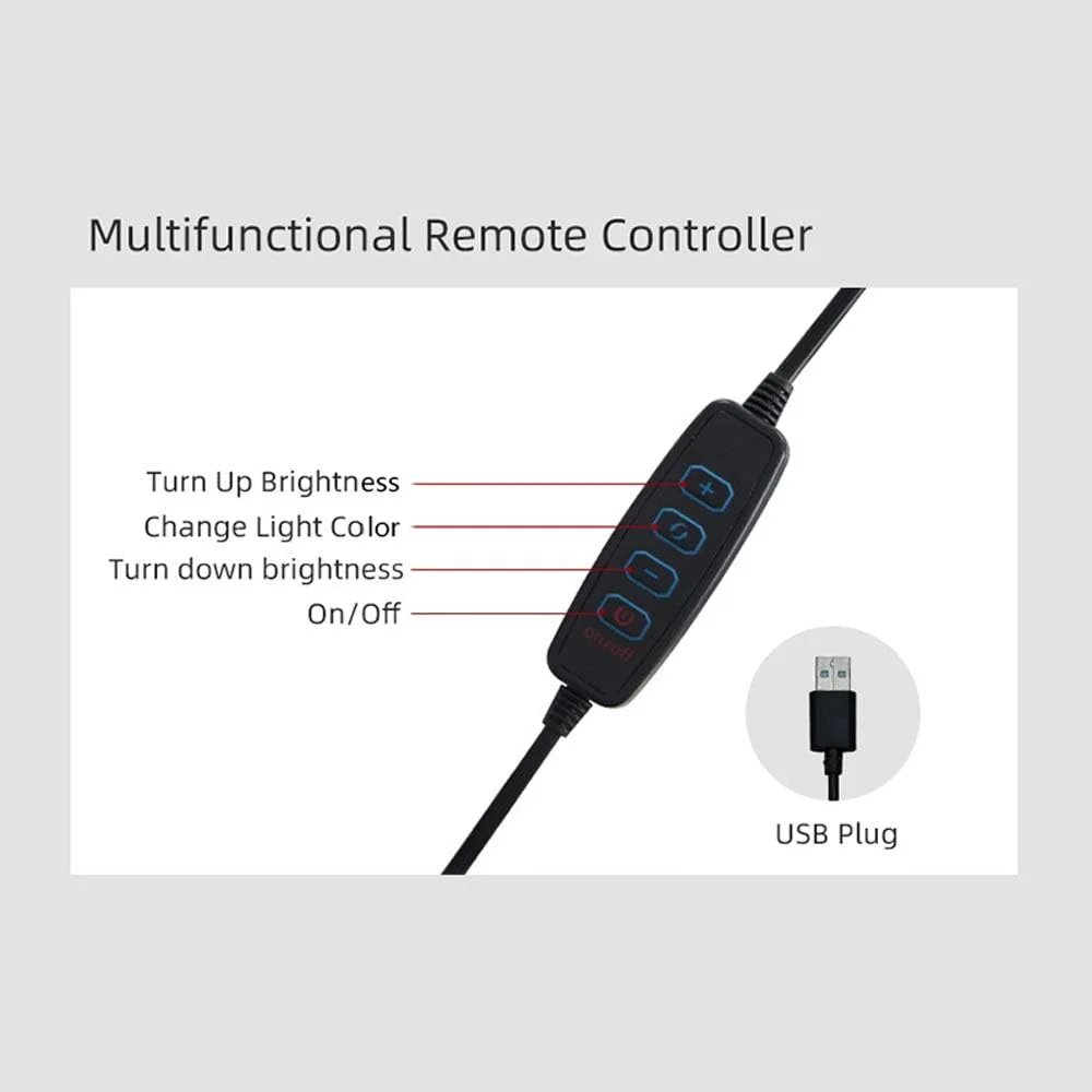 نور حلقه ای LED استودیویی Andoer با قابلیت تنظیم نور به همراه سه پایه مناسب عکس و فیلمبرداری و تلفن همراه