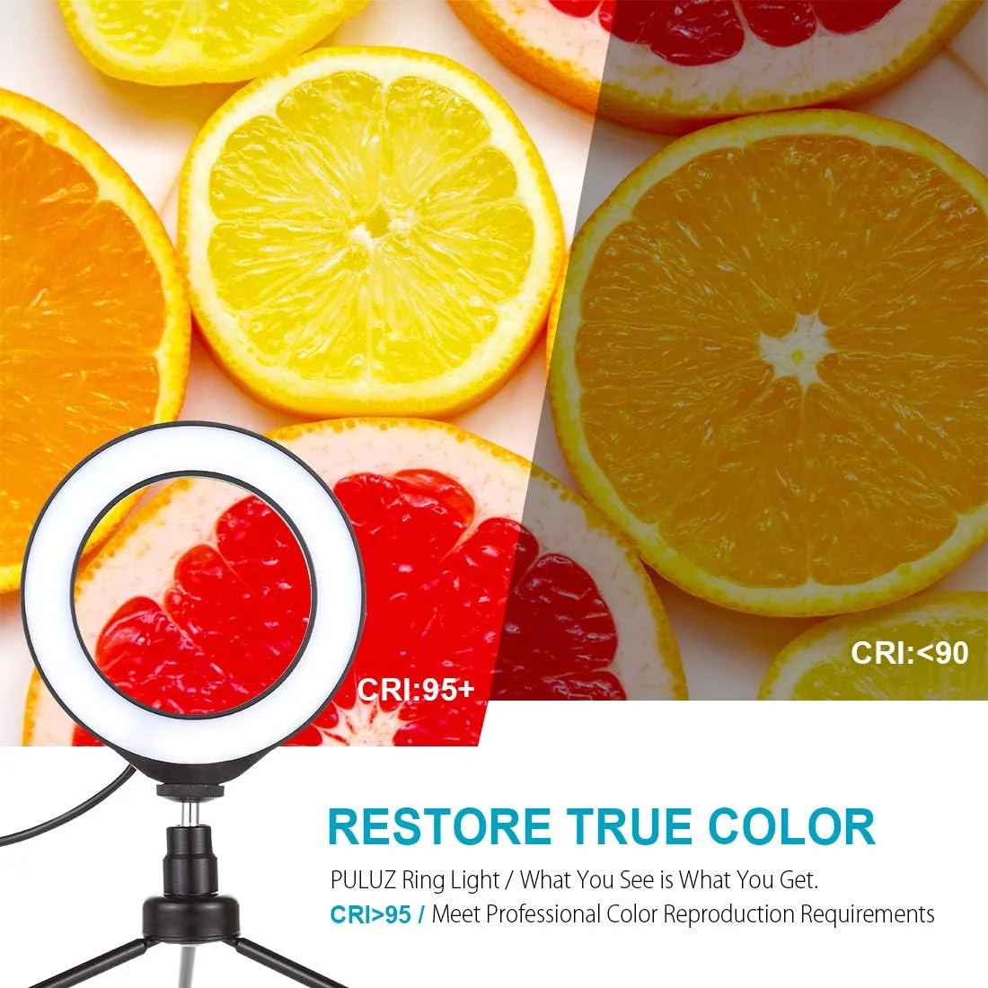 حلقه نور ال ای دی USB سفید رنگ PULUZ با قطر 12 سانتی متر (4.7 اینچ) مناسب برای تولید ویدیو، عکاسی، آرایش و تجهیزات تولید محتوای ویدیویی یوتیوب (مشکی) حلقه نور ال ای دی USB سفید رنگ PULUZ با قطر 12 سانتی متر (4.7 اینچ) مناسب برای تولید ویدیو، عکاسی، آرایش و تجهیزات تولید محتوای ویدیویی یوتیوب (مشکی)