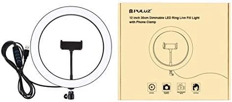 نور حلقه ای PULUZ 12 اینچی، USB با 3 رنگ قابل تنظیم و 10 سطح روشنایی، نور LED حلقه ای برای وبلاگ نویسی، عکاسی سلفی، فیلمبرداری، استریمینگ، ویدیوهای یوتیوب، ولاگ و آرایش