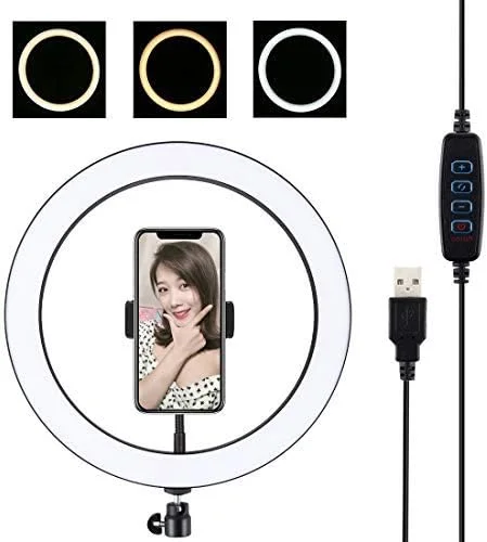 نور حلقه ای PULUZ 12 اینچی، USB با 3 رنگ قابل تنظیم و 10 سطح روشنایی، نور LED حلقه ای برای وبلاگ نویسی، عکاسی سلفی، فیلمبرداری، استریمینگ، ویدیوهای یوتیوب، ولاگ و آرایش نور حلقه ای PULUZ 12 اینچی، USB با 3 رنگ قابل تنظیم و 10 سطح روشنایی، نور LED حلقه ای برای وبلاگ نویسی، عکاسی سلفی، فیلمبرداری، استریمینگ، ویدیوهای یوتیوب، ولاگ و آرایش