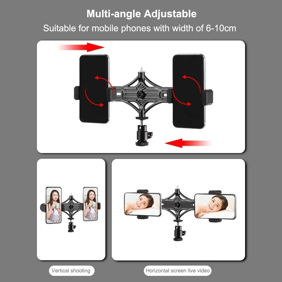 کیت نور حلقه ای ال ای دی 6.2 اینچی PULUZ، مناسب برای تولید محتوای ویدیویی، پخش زنده، دارای پایه نگهدارنده دوگانه گوشی، با پورت USB، 3 حالت نور قابل تنظیم و پایه 1.1 متری برای آرایش و تولید ویدیو در یوتیوب