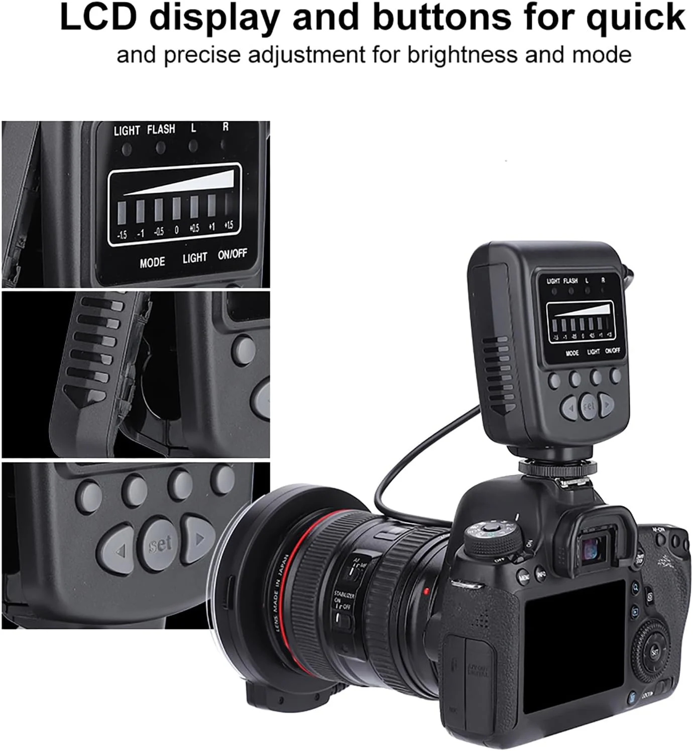 نور حلقه ای LED ماکرو یونیورسال Meike FC-100 مناسب عکاسی استودیویی، 5000K با حلقه آداپتور قابل تنظیم در 7 سطح 40.5mm / 52mm / 55mm / 58mm / 62mm / 67mm / 72mm / 77mm نور حلقه ای LED ماکرو یونیورسال Meike FC-100 مناسب عکاسی استودیویی، 5000K با حلقه آداپتور قابل تنظیم در 7 سطح 40.5mm / 52mm / 55mm / 58mm / 62mm / 67mm / 72mm / 77mm