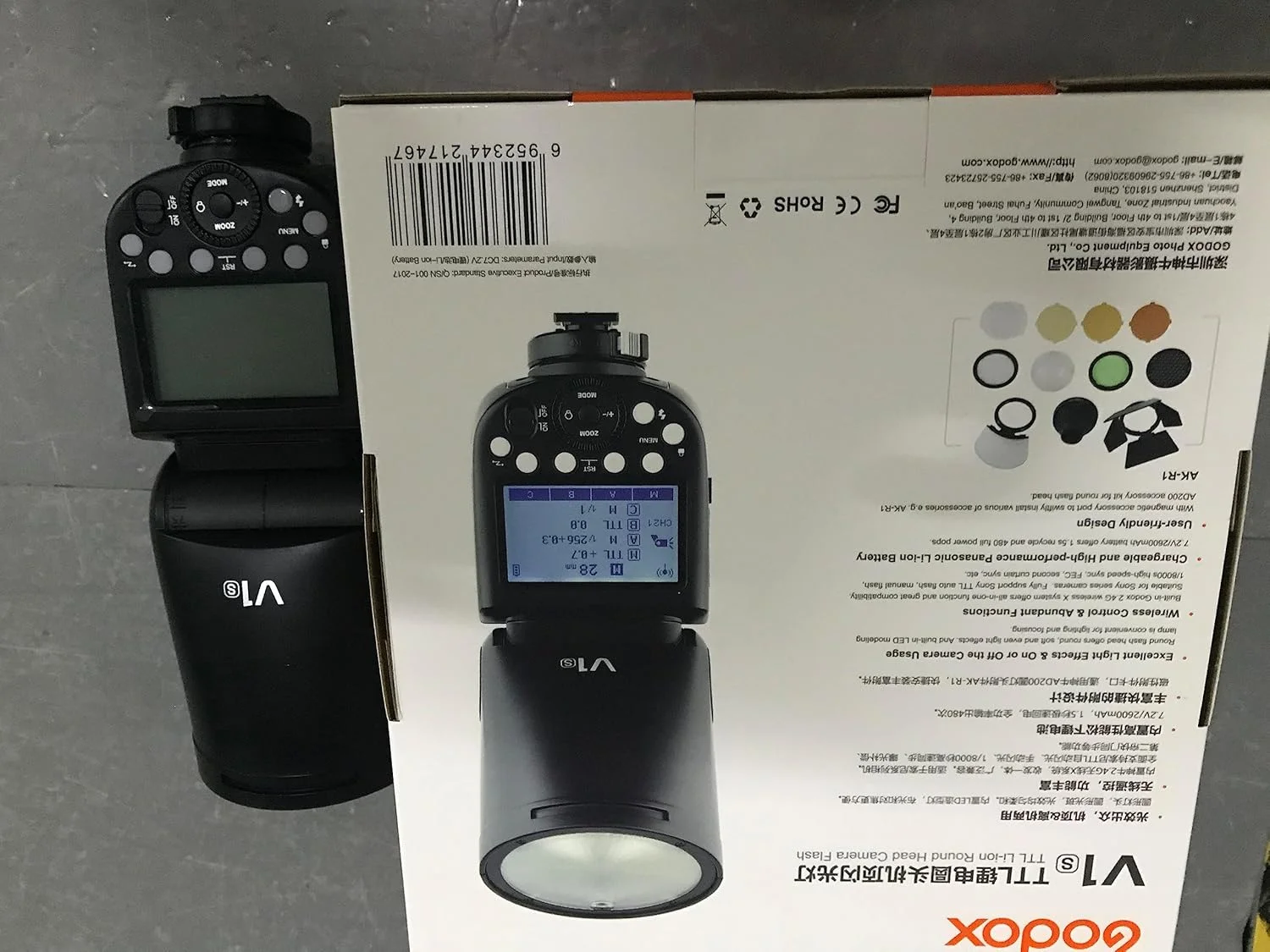 فلاش اسپیدلایت حرفه ای گودکس V1S با سر گرد و زوم فرسنل بی سیم 2.4G برای سونی a7RII a7R a58 a99 ILCE6000L a7RIII a7R3 a9 a77II a77 a350 + کیت لوازم جانبی گودکس AK-R1 فلاش اسپیدلایت حرفه ای گودکس V1S با سر گرد و زوم فرسنل بی سیم 2.4G برای سونی a7RII a7R a58 a99 ILCE6000L a7RIII a7R3 a9 a77II a77 a350 + کیت لوازم جانبی گودکس AK-R1