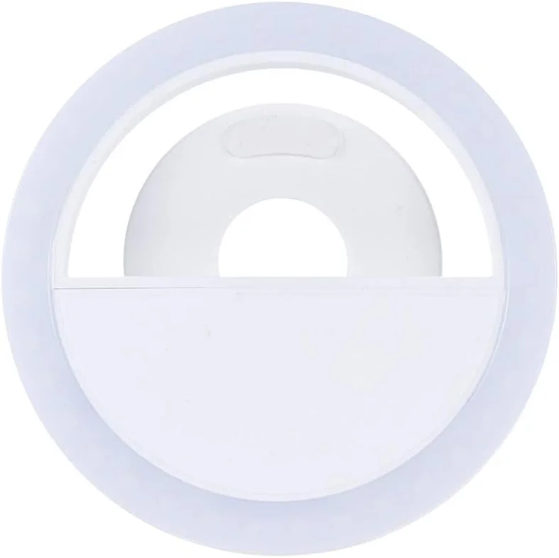 چراغ حلقه ای سلفی LED کوچک کلیپسی قابل حمل با 36 ال ای دی، نورپردازی مکمل برای استفاده در شب، 3 حالت نوردهی با باتری داخلی قابل شارژ USB برای آیفون و سامسونگ چراغ حلقه ای سلفی LED کوچک کلیپسی قابل حمل با 36 ال ای دی، نورپردازی مکمل برای استفاده در شب، 3 حالت نوردهی با باتری داخلی قابل شارژ USB برای آیفون و سامسونگ