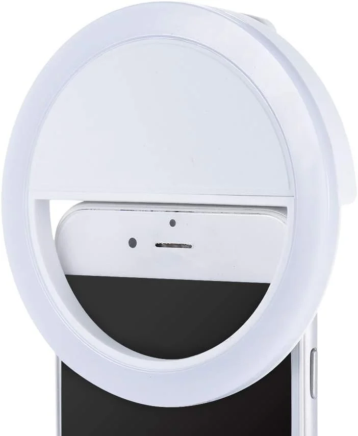 چراغ حلقه ای سلفی LED کوچک کلیپسی قابل حمل با 36 ال ای دی، نورپردازی مکمل برای استفاده در شب، 3 حالت نوردهی با باتری داخلی قابل شارژ USB برای آیفون و سامسونگ چراغ حلقه ای سلفی LED کوچک کلیپسی قابل حمل با 36 ال ای دی، نورپردازی مکمل برای استفاده در شب، 3 حالت نوردهی با باتری داخلی قابل شارژ USB برای آیفون و سامسونگ