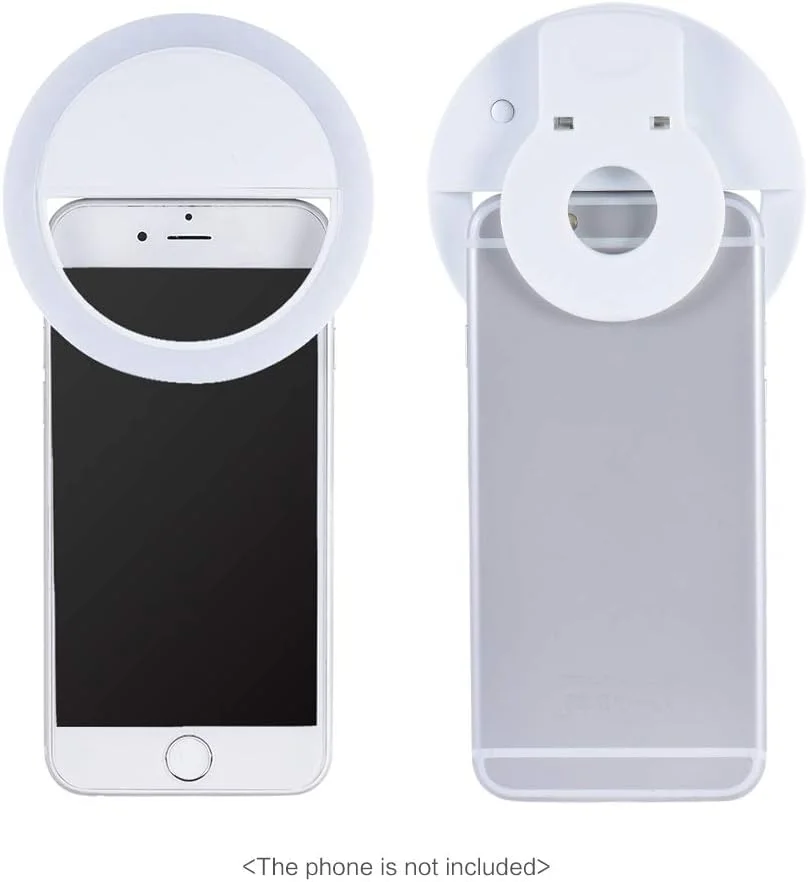 چراغ حلقه ای سلفی LED کوچک کلیپسی قابل حمل با 36 ال ای دی، نورپردازی مکمل برای استفاده در شب، 3 حالت نوردهی با باتری داخلی قابل شارژ USB برای آیفون و سامسونگ چراغ حلقه ای سلفی LED کوچک کلیپسی قابل حمل با 36 ال ای دی، نورپردازی مکمل برای استفاده در شب، 3 حالت نوردهی با باتری داخلی قابل شارژ USB برای آیفون و سامسونگ